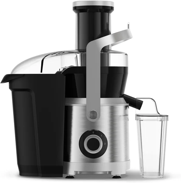 Moulinex Juicer | Nutri XXL Easy-to-Use Juice Extractor | XXL Feeding Tube | Full Fruit Insertion |Drip-Stop Protection | 2 Speeds | 2.2 L Pulp Container, 0.8 L Juice Container | JU660D27