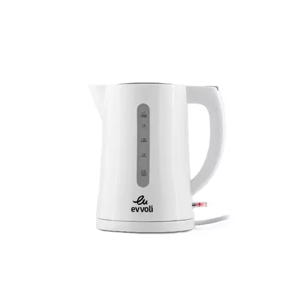 Evvoli Concealed Coil Electric Kettle 1.7L with BPA Free Plastic 2200W EVKA-KE17LW