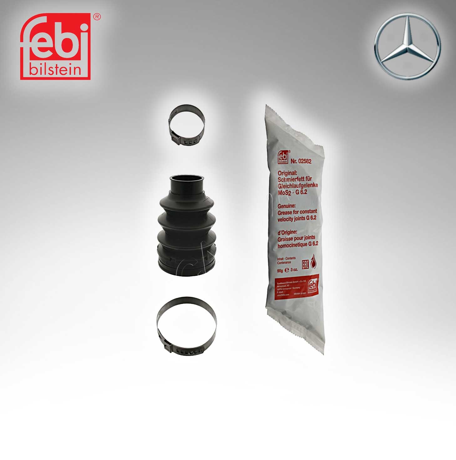 Febi (Febi # 49889) Axle Boot Kit Outer 000 357 0191SK1 For Mercede Benz 0003571191