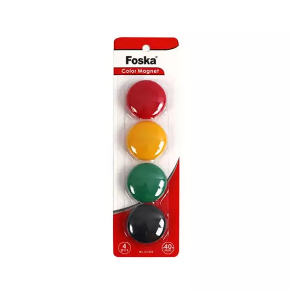 Foska Colour Magnets Multi Surface 40mm Pack of 4