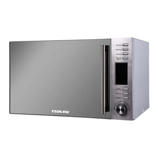 Nikai Microwave Oven 30L 1100W with Grill Digital Mirror Finish 10 Auto Cook Mode Child Lock DeFrost By Weight Kitchen Timer NMO300MDG