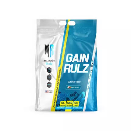 MuscleRulz Gain Rulz Mass Gainer 1250 Calories, 242g Carbs, 50g Protein, 16LBS Chocolate Flavour