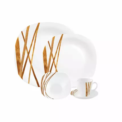 La Opala Dinner Set Quadra Golden Shades 20 Pieces LG020