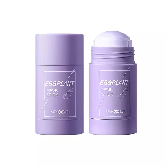 Eggplant Green Tea Solid Cleansing Mask - Purifying Clay Stick for Oil Control, Deep Cleansing, and Blackhead Removal.