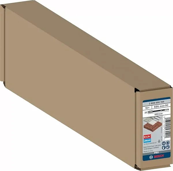 Bosch SDS-Max Flat Chisel Self Sharpening, 25mm x 400mm, Silver 2608690166