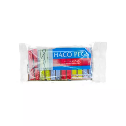 Haco Plastic Clothe Pegs 12pcs (Pack of 12)