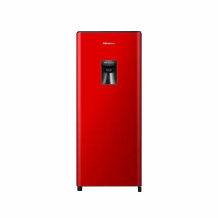 Hisense Refrigerator 177L Single Door, Water Dispenser, Chiller Zone, Anti Bacteria Door Seal, Recessed Handle, Red H235RRE-WD