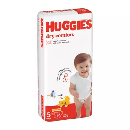 Huggies Nappies Dry Comfort Jumbo Size 5 56 (Pack of 2)