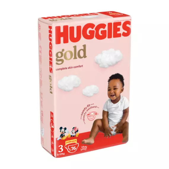 Huggies Nappies Gold Jumbo Size 3 76pcs (Pack of 2)