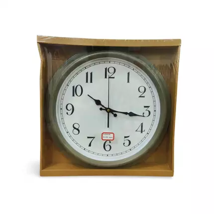 Generic High Quality Fashionable/Elegant Design Medium Size Battery Operated Round Shaped Analog Silent Quartz Wall Clock Grey Outer Rim