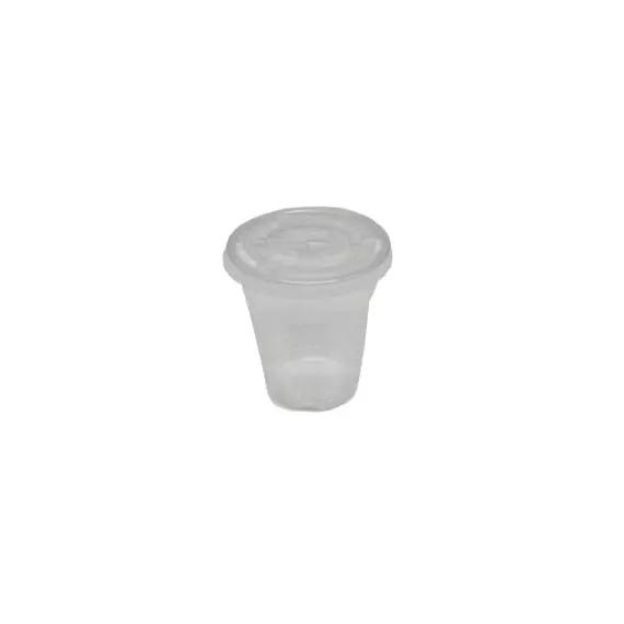 Disposable Glass 8oz with Flat Lid Clear (Pack of 50pcs x 20 Packs)