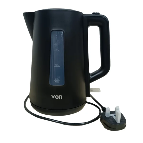 Von Cordless Kettle, 1.7L, 2200W, Strix Controller, Boil Dry Protection, Black, VKCL17SDK