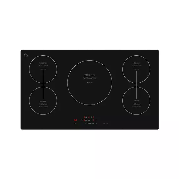 Evvoli Induction Hob 5 Burners Soft Touch Control With 9 Stage Power Setting 9700W IH905B