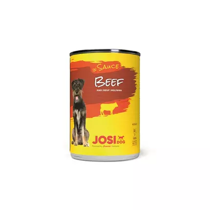JosiDog Beef in Sauce 415g, Fine Wet Food in Sauce with Beef for Adult Dogs (E-EX)