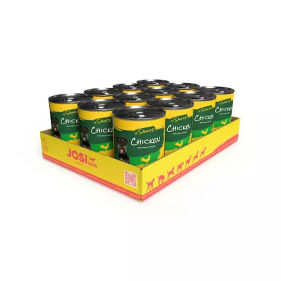 JosiDog Dog Food with Chicken in Sauce - 415g Fine Wet Food for Adult Dogs (Pack of 12 Pieces) (E-EX)