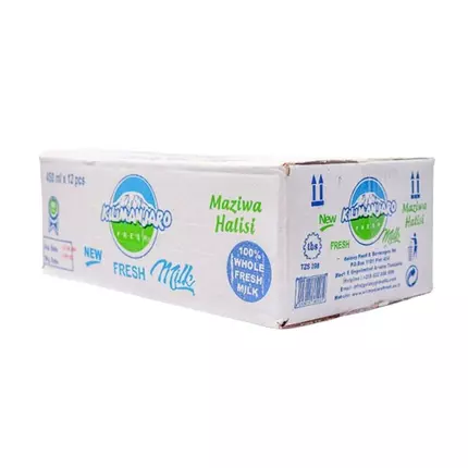 Kilimanjaro Fresh UHT Fresh Milk Carton 450ml (Pack of 12Pcs) - Per Carton (E-EX)