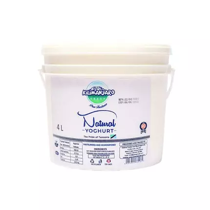 Kilimanjaro Fresh Natural Yogurt 4L Price Per PC (E-EX)