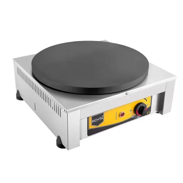 Remta Single Crepe Cooker 1750W 40cm, Teflon Coated, Automatic Thermostat, Stainless Steel Build with Stainless Resistance RMT17