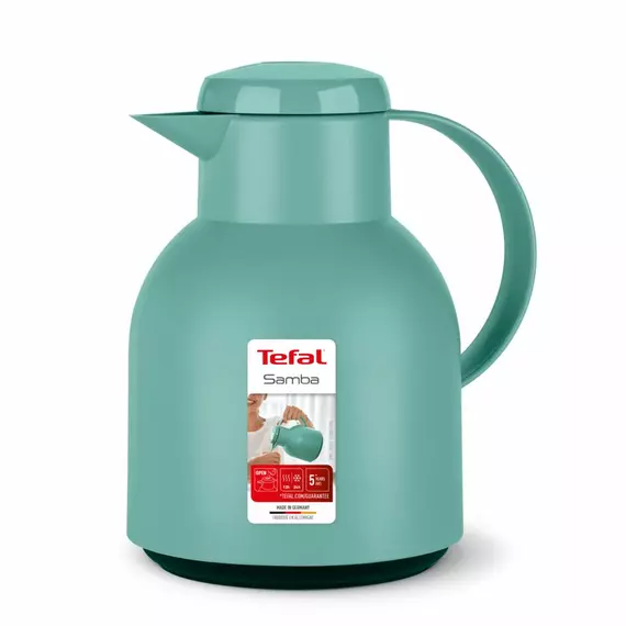 Tefal Samba Jug 1 Liter Green Isothermal Jug Translucent Vacuum Flask Plastic-Polypropylenex (PP) Glass Liner F4010210