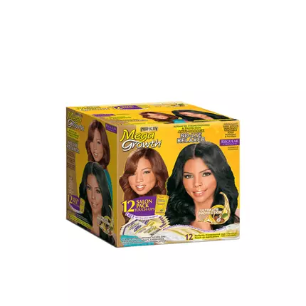 Mega Growth No Lye Relaxer Super 12 Touch Salon Kit (Pack of 4Pcs)