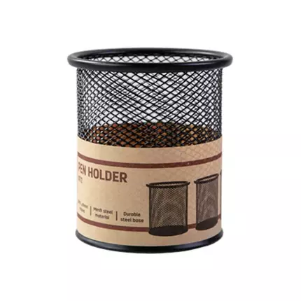 Deli Mesh Steel Pen Holder Round E9172