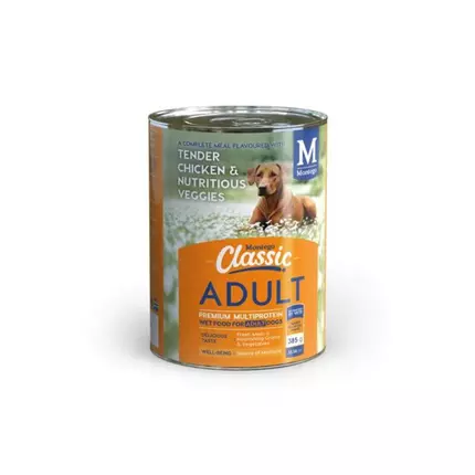 Montego Classic Dog Wet Food for Adult with Chicken & Veggies & Naturally Balanced Premium Multiprotein 385g WADUCV385