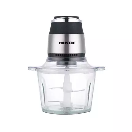 Nikai Chopper 500W 3L Glass Bowl Double SS Detachable Blade Non Slip Rubber Base NC394G
