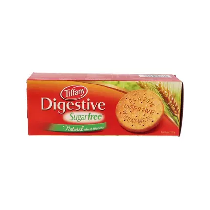 Tiffany Digestive Sugarfree Natural Wheat Biscuits 350g (Pack of 12)