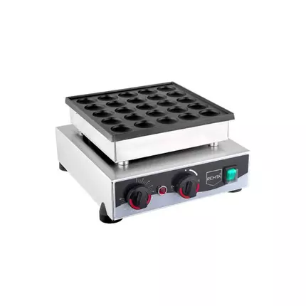 Remta Single Round Bubble Waffle Machine 25 1000W with Automatic Thermostat, Timer, Teflon Coated RMT-W26