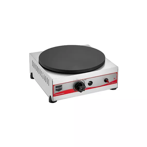 Remta Crepe Cooker Gas 40cm 2.9kW with Automatic Thermostat, Teflon Coated, SS Casing, CE Certified KR3