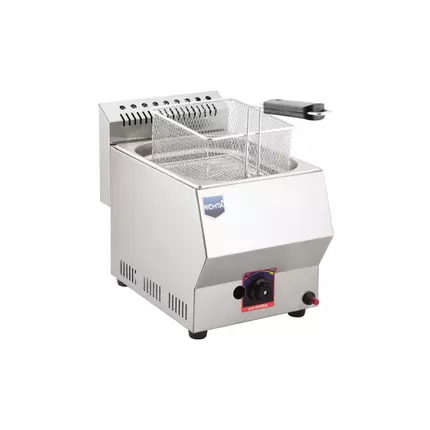 Remta LPG Gas Fryer 5L Industrial Type with Thermostat Heat Safety, Removable Oil Tank & Basket, SS Body R94