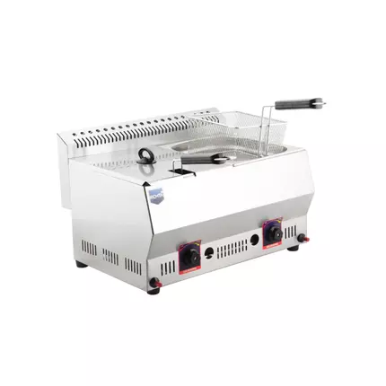 Remta LPG Gas Fryer Double Tub 8+8L with Thermostat Heat Safety, Removable Oil Tank & Basket, SS Body RL97