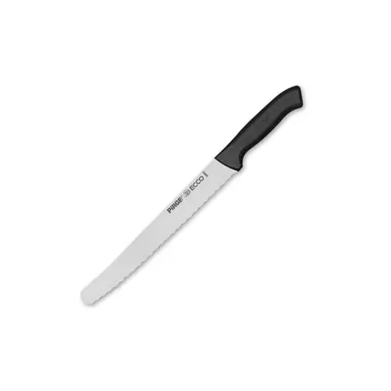 Pirge Ecco Bread Knife Wide Pro 22.5cm, Stainless Steel Toothed Blade Black PRG-38009