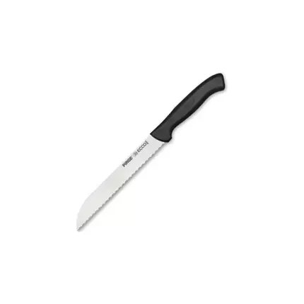 Pirge Ecco Bread Knife Wide Pro 17.5cm, Stainless Steel Toothed Blade Black PRG-38024