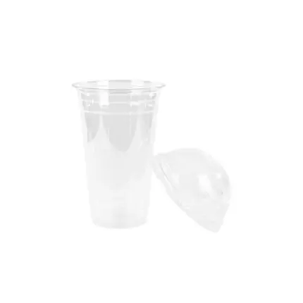 Khaleej Pack Clear Pet Glass 16 OZ with Dome Lid (Pack of 1000)