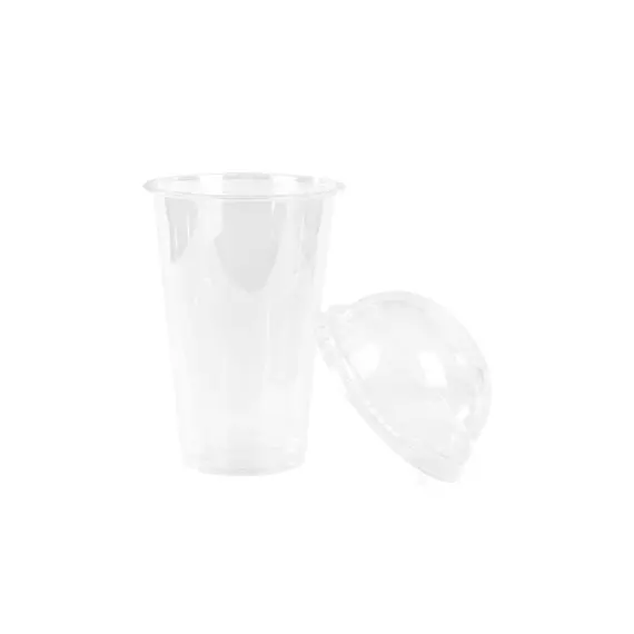 Khaleej Pack Clear Pet Glass 12 OZ with Dome Lid (Pack of 1000)