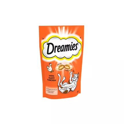 Dreamies Cat Treats with Tasty Chicken 60g DL87R (Pack of 6)