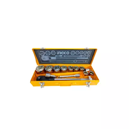 Ingco 15pcs 3/4" Socket Set with Cr-V Material, Heat Treated, Chromed Plated HKTS034151