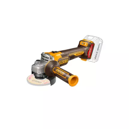 Ingco Cordless Angle Grinder Lithium-ion 20V with Brushless Motor, Variable Speed Control CAGLI211541