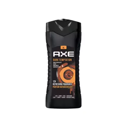 Axe 3in1 Shower Gel Dark Temptation 400ml Body, Face & Hair Wash for Men (Pack of 3pcs)