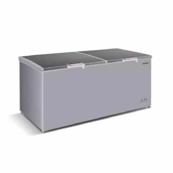 Bruhm Chest Freezer 658L Double Door with LED Light, Super Freezing & Power Indicator Function, Silver BCD-700M