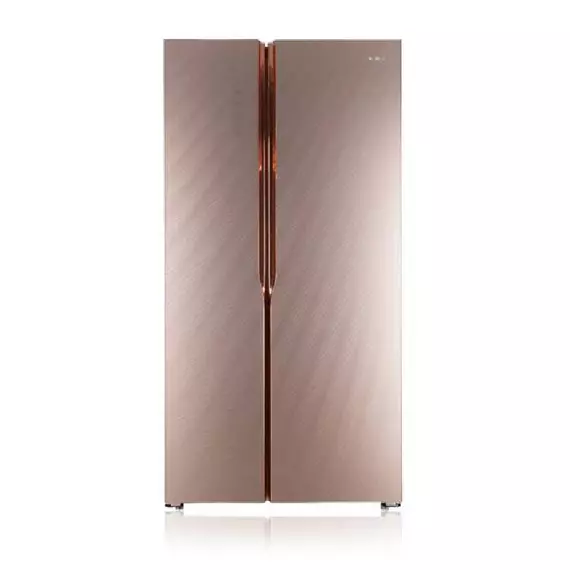 Gree Refrigerator 525L Side by Side Doors, Intelligent Inverter Compressor, Multi Air Flow & Ion Deodorization System, Gold GRF-570WE