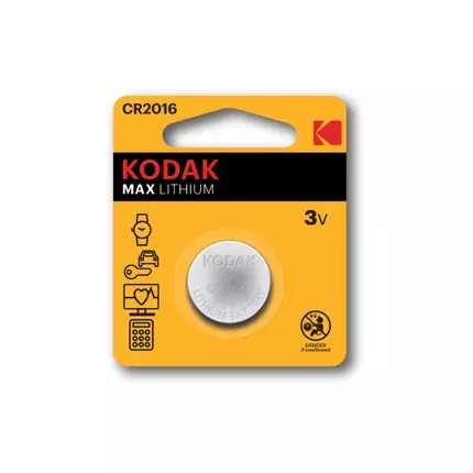 Kodak Button Cell 3V Max Lithium CR2016