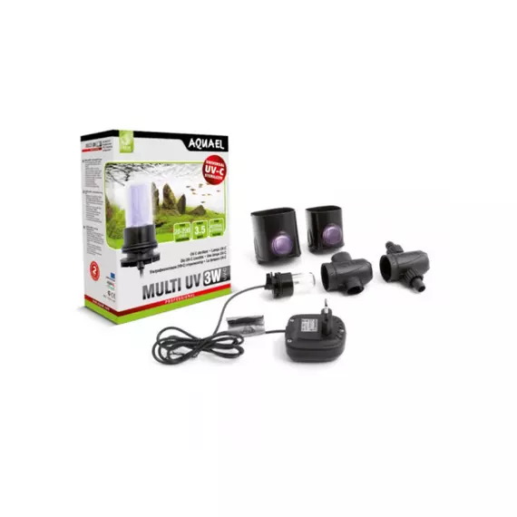 Aquael Multi Ultraviolet Sterilizer 3W UV-C for 20-200L Aquarium Canister Filters 12/16mm Pipe UV-C