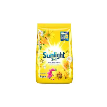 Sunlight Detergent Powder Destiny Yellow 1kg Advanced Stain Removal, Outstanding Whiteness, Long-lasting Freshness 68736727 (Pack of 3)