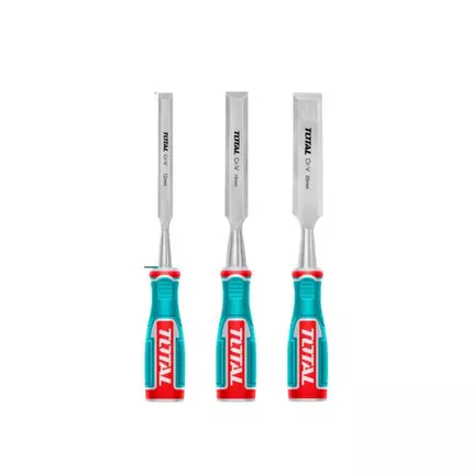 Total 3pcs Wood Chisel Set 12/19/25mm Cr-V Material THT41K0302