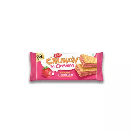Tiffany Crunch n Cream Wafers Strawberry Flavoured 135g (Pack of 24)