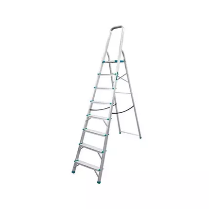 Total Household Ladder with 8 Steps, Aluminium Body THLAD06081