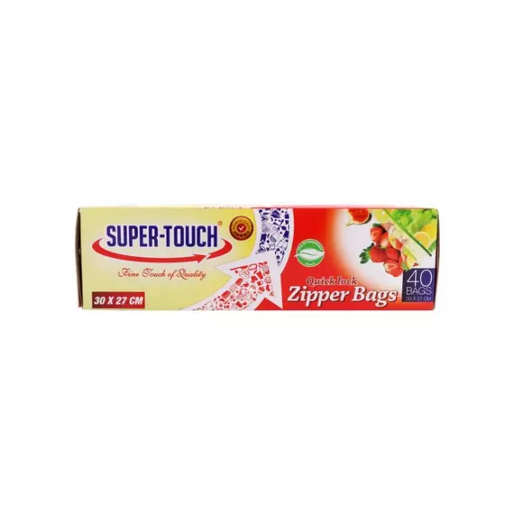 Super Touch Quick Lock Zipper Bags 30x27cm (Pack of 24)