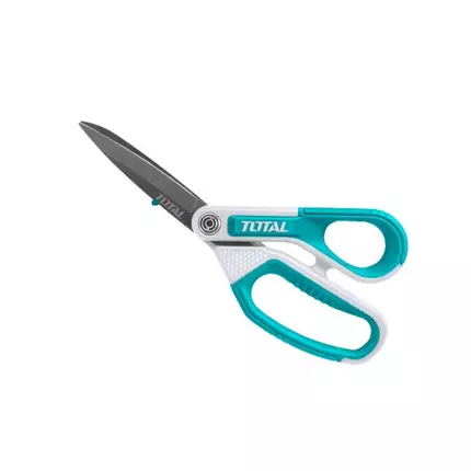 Total Rubber Grip Long Blade Scissor 210mm 8" with Unique Design Handle, Titanium Plated Stainless Steel Blade THSCRS812108